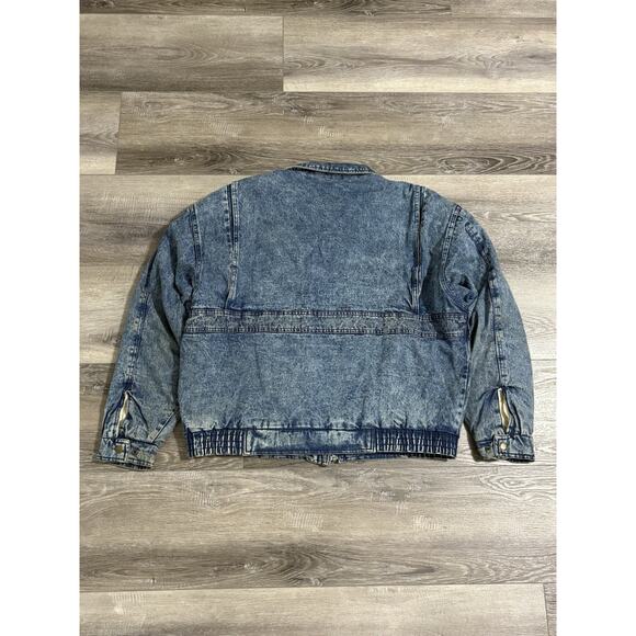 Vintage M.Julian America Full Zip Denim Bomber Jacket Pockets Y2K - Men’s Large - Picture 12 of 13